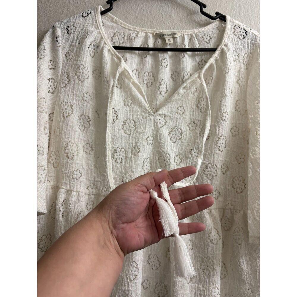 Women's Frye Wester Knit Country Eyelete Boho Top Size M NEW - Picture 4 of 6